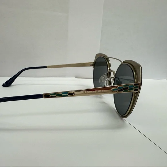 Bvlgari sunglasses, dark blue color. Worn few times. Looks brand new. - Picture 5 of 6